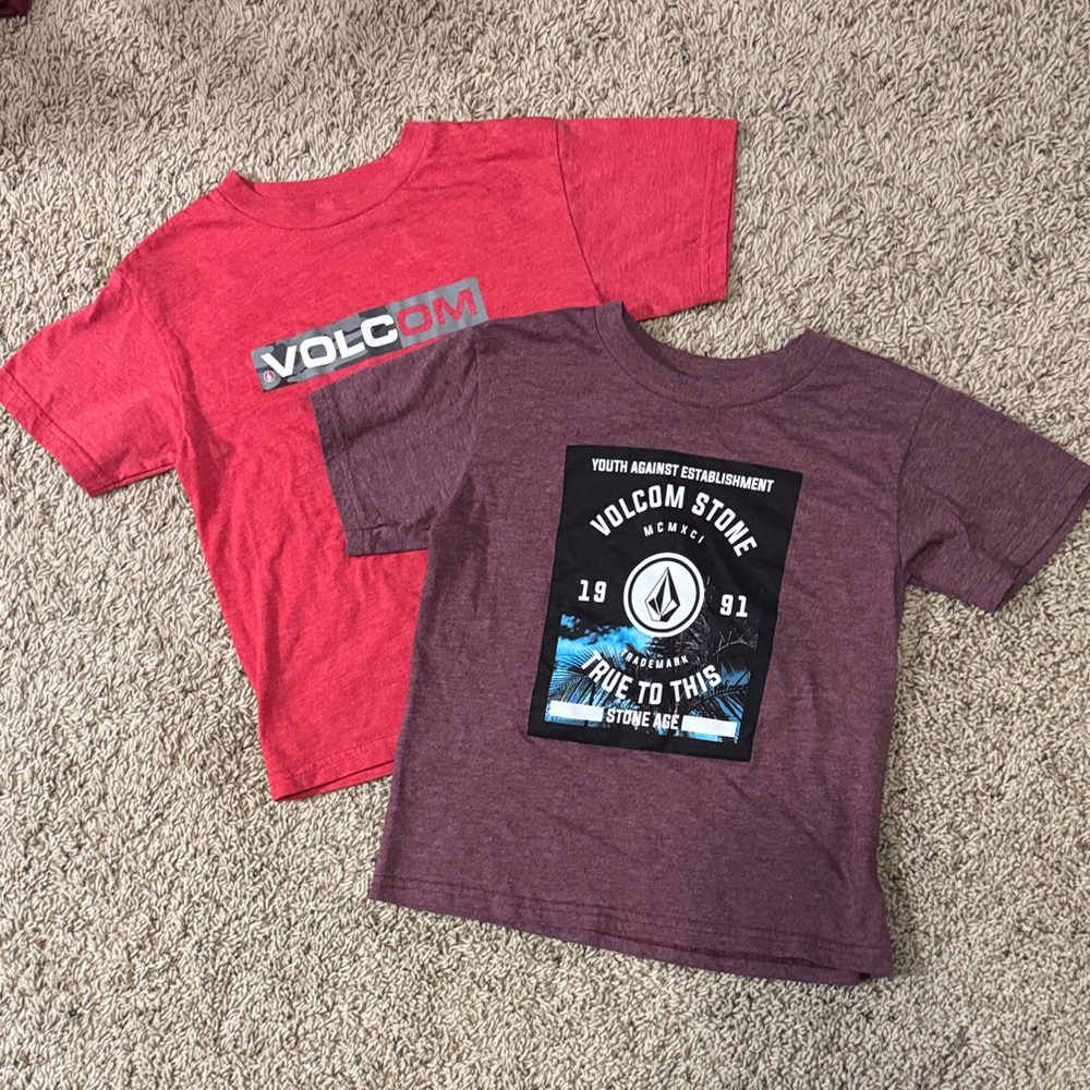 Volcom Kids' Red and Purple Graphic Tees